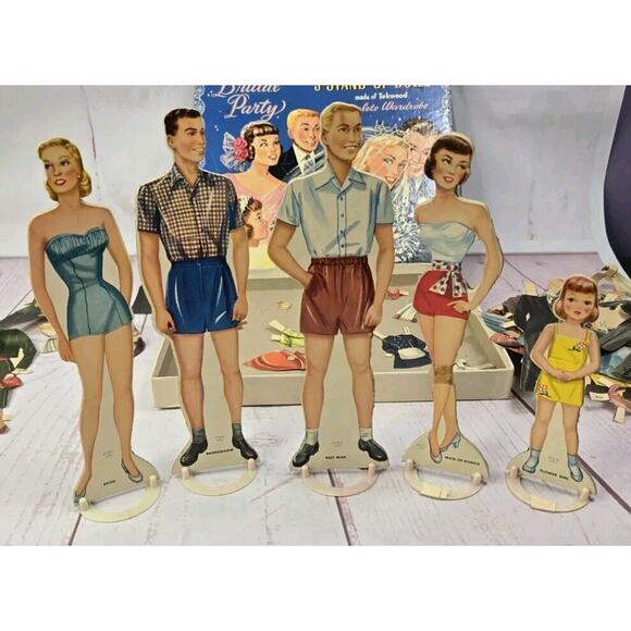 2 ORIGINAL Whitman Paper Doll Sets VTG -1950's BRIDAL PARTY & 1952 DORIS DAY - Picture 5 of 16